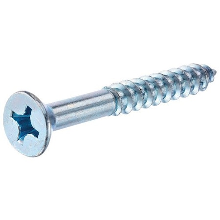 Hillman Wood Screw, #8, 1-1/4 in, Zinc Plated Steel Flat Head Phillips Drive, 10 PK 5787